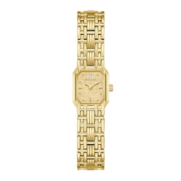 Ladies' Bulova Goddess of Time Diamond Accent Gold-Tone IP Stainless Steel Watch with Gold-Tone Dial (Model: 97P184)