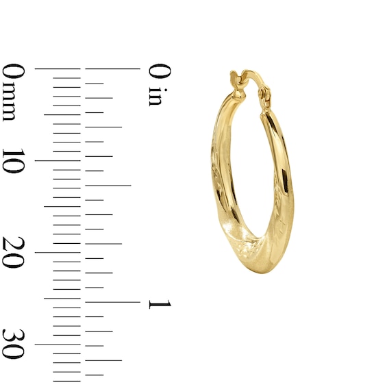 20mm Diamond-Cut Hoops in Hollow 10K Gold