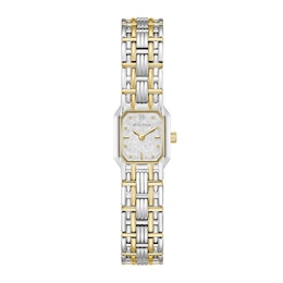 Ladies' Bulova Goddess Of Time Diamond Accent Two-Tone Stainless Steel Watch with Silver-White Dial (98P237)