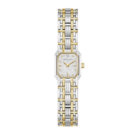Ladies' Bulova Goddess Of Time Diamond Accent Two-Tone Stainless Steel Watch with Silver-White Dial (98P237)