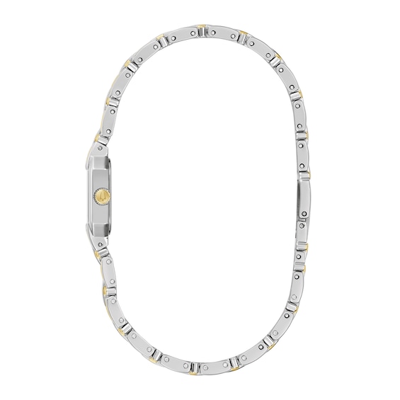 Ladies' Bulova Goddess Of Time Diamond Accent Two-Tone Stainless Steel Watch with Silver-White Dial (98P237)