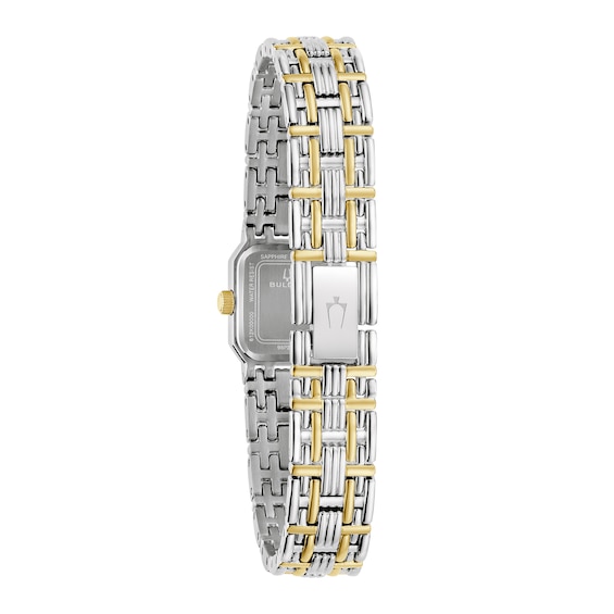 Ladies' Bulova Goddess Of Time Diamond Accent Two-Tone Stainless Steel Watch with Silver-White Dial (98P237)