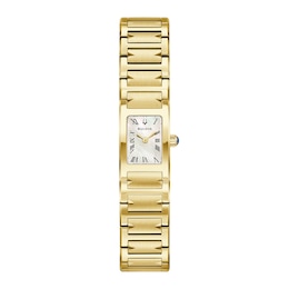 Ladies' Bulova Marc Anthony Harmony Gold-Tone Stainless Steel Watch with Mother-of-Pearl Dial (97L200)