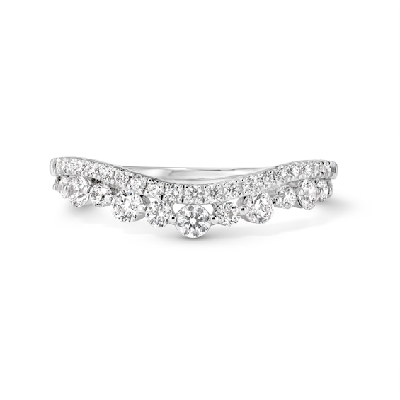 1/2 CT. T.W. Lab-Grown Diamond Two-Row Contour Band in 10K White Gold (F/VS2)