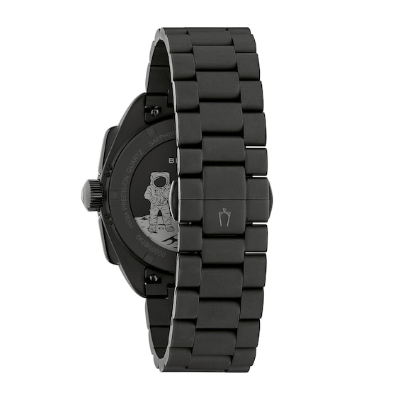 Men's Bulova Lunar Pilot Black Hole Limited Edition HPQ Black IP Stainless Steel Watch with Black Dial (98A335)