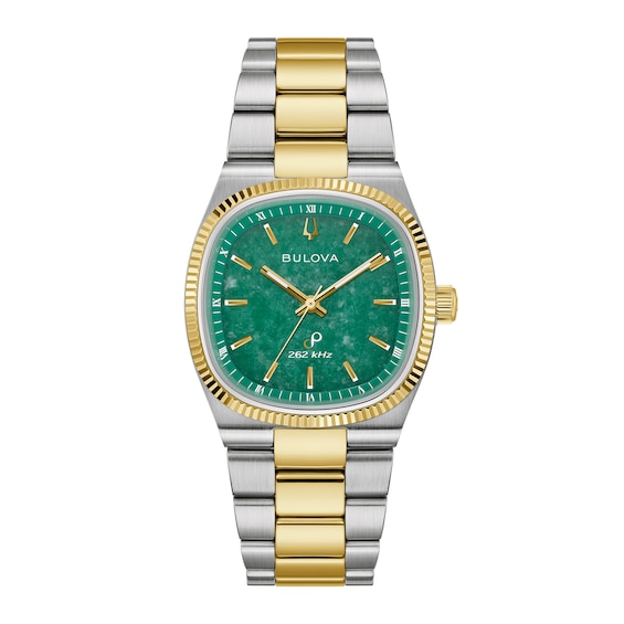 Men's Bulova Super Seville Precisionist Two-Tone Stainless Steel Watch with Jade Dial (98A336)