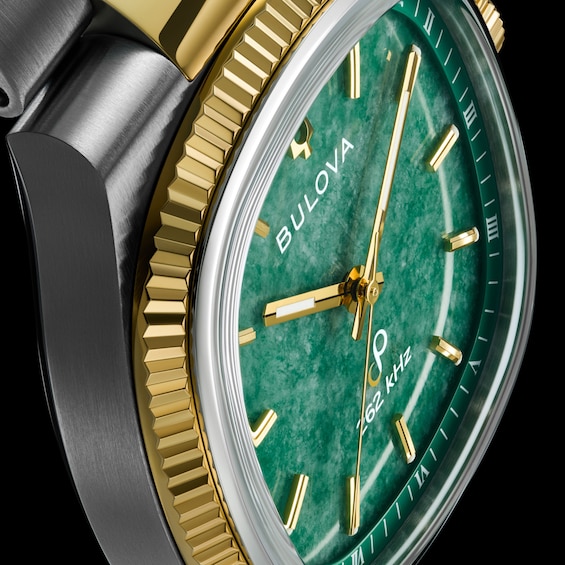 Men's Bulova Super Seville Precisionist Two-Tone Stainless Steel Watch with Jade Dial (98A336)
