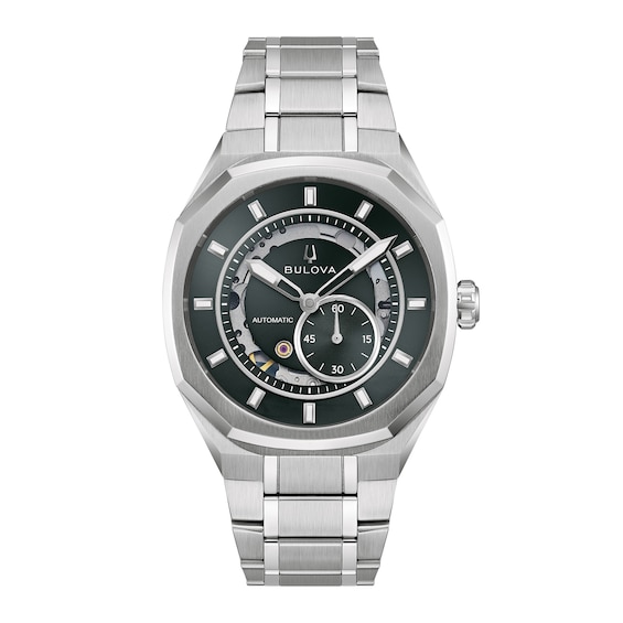 Men's Bulova Surveyor Automatic Stainless Steel Watch with Gray Dial (Model: 96A346)