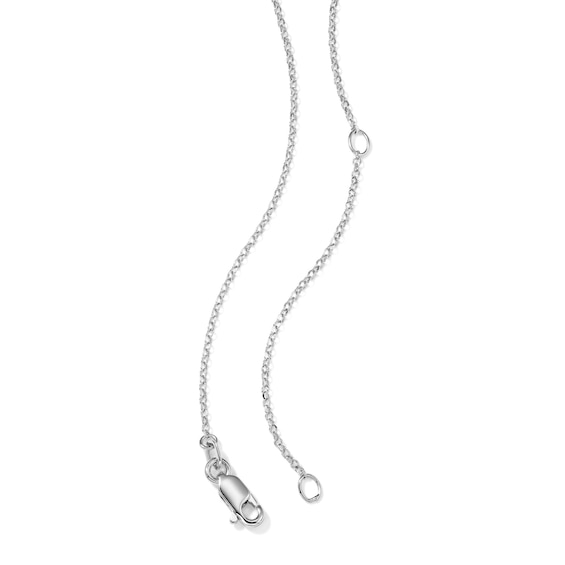 Oval Amethyst and White Lab-Created Sapphire Frame Necklace in Sterling Silver - 18"