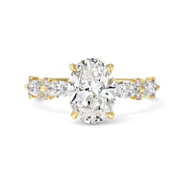3 CT. T.W. Certified Elongated Cushion-Cut Lab-Grown Diamond Engagement Ring in 14K Gold (F/VS2)