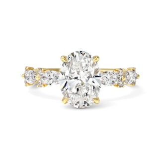 3 CT. T.W. Certified Oval Lab-Grown Diamond Engagement Ring in 14K Gold (F/VS2)