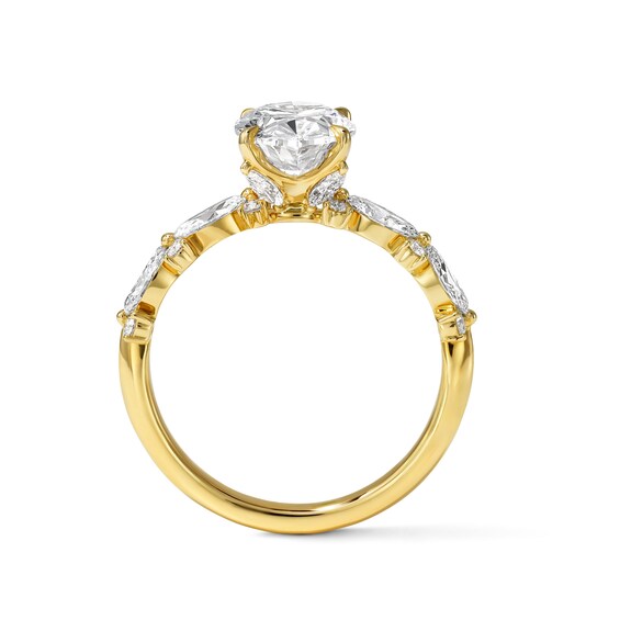 3 CT. T.w. Certified Elongated Cushion-Cut Lab-Grown Diamond Engagement Ring in 14K Gold (F/Vs2)