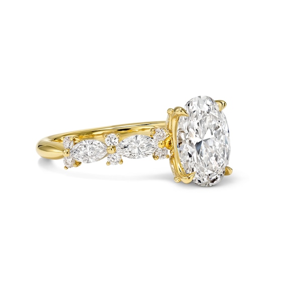 3 CT. T.w. Certified Elongated Cushion-Cut Lab-Grown Diamond Engagement Ring in 14K Gold (F/Vs2)