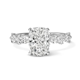 3 CT. T.W. Elongated Cushion-Cut Certified Lab-Grown Diamond Engagement Ring in 14K White Gold (F/VS2)