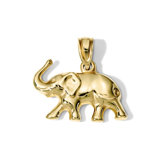 Elephant Charm in Hollow 10K Gold