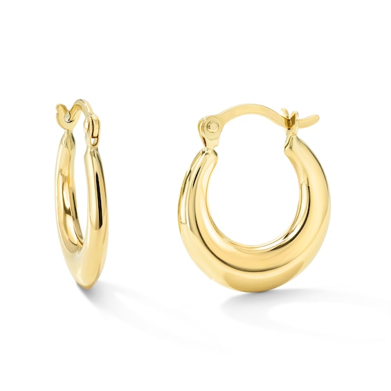 13.5mm Tapered Hoops in Hollow 10K Gold