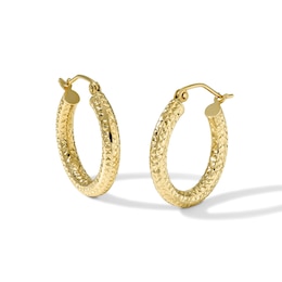 20mm Diamond-Cut Hoops in 10K Gold