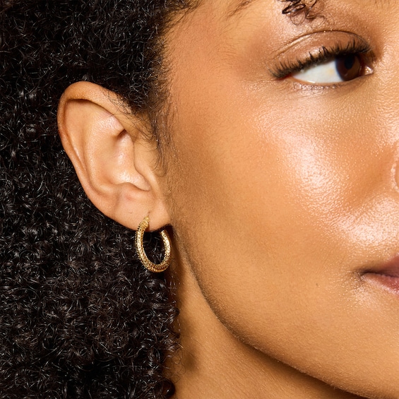 20mm Diamond-Cut Hoops in 10K Gold