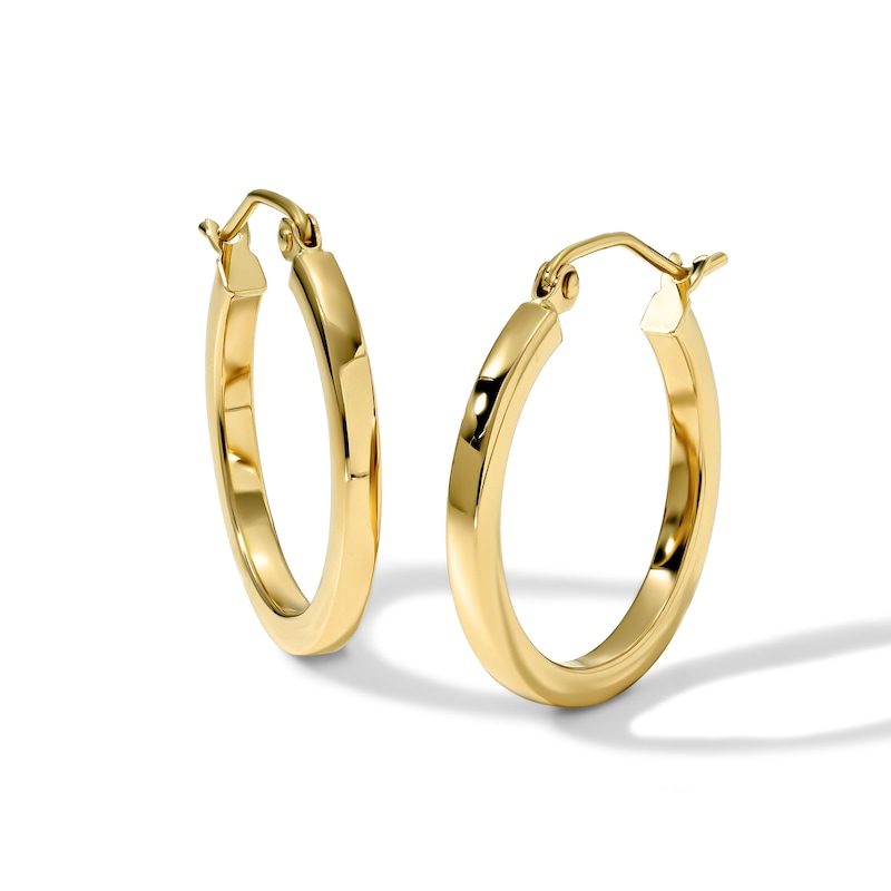 Main Image 1 of 20mm Square Hoops in Hollow 10K Gold