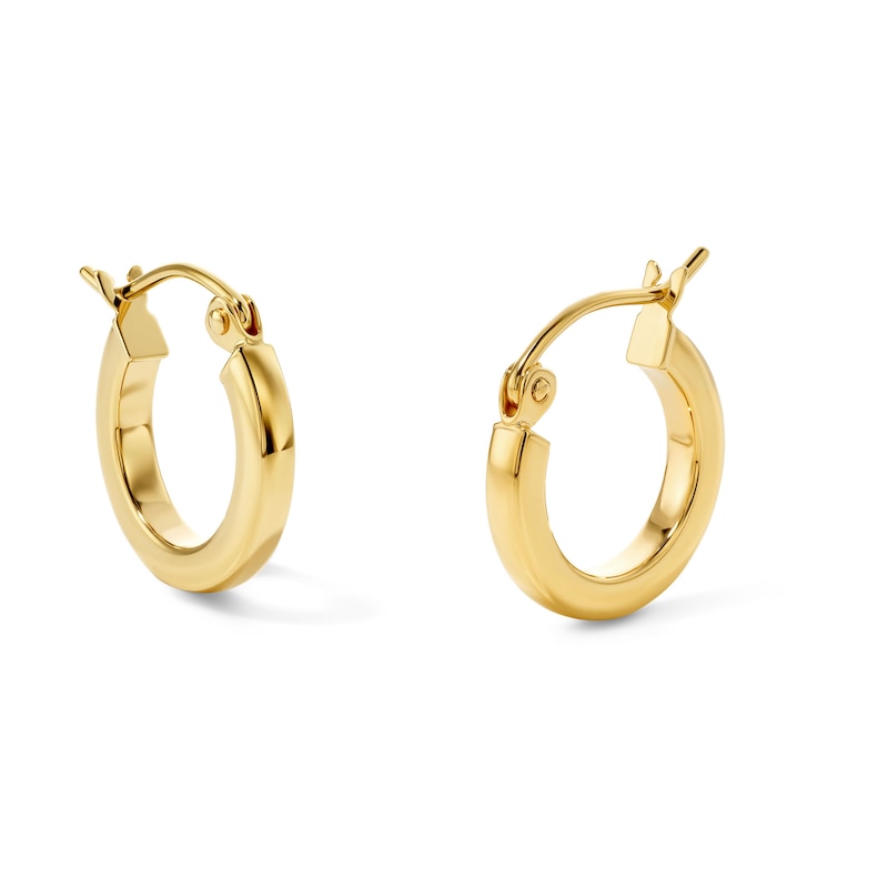 Main Image 1 of 13mm Square Hoops in Hollow 10K Gold