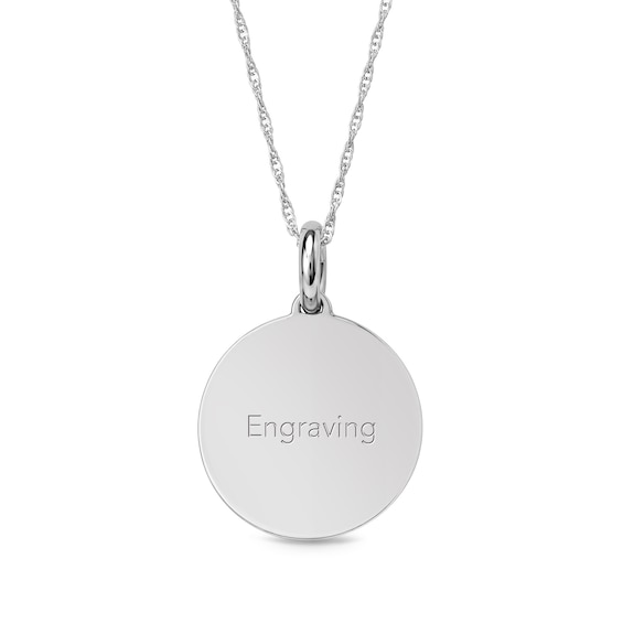 Photo and Engraved Message Round Necklace in Sterling Silver - 18"