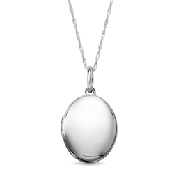 Oval Photo Locket Necklace in Sterling Silver - 18"