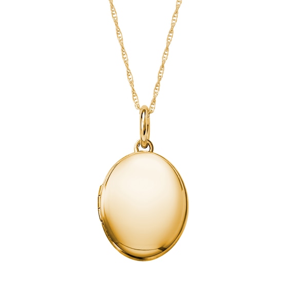 Oval Photo Locket Necklace in Sterling Silver with 14K Gold Plate - 18"