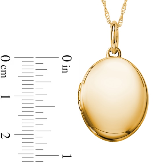 Oval Photo Locket Necklace in Sterling Silver with 14K Gold Plate - 18"