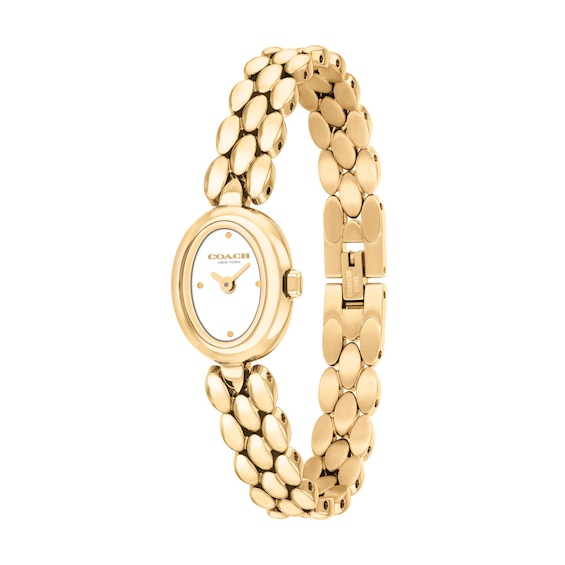 Ladies' Coach Sammy Gold-Tone IP Stainless Steel Watch with Ivory Dial (Model: 14504735)
