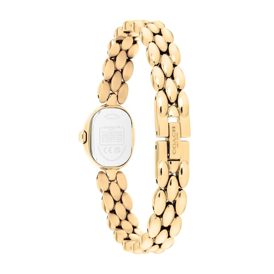 Ladies' Coach Sammy Gold-Tone IP Stainless Steel Watch with Ivory Dial (Model: 14504735)