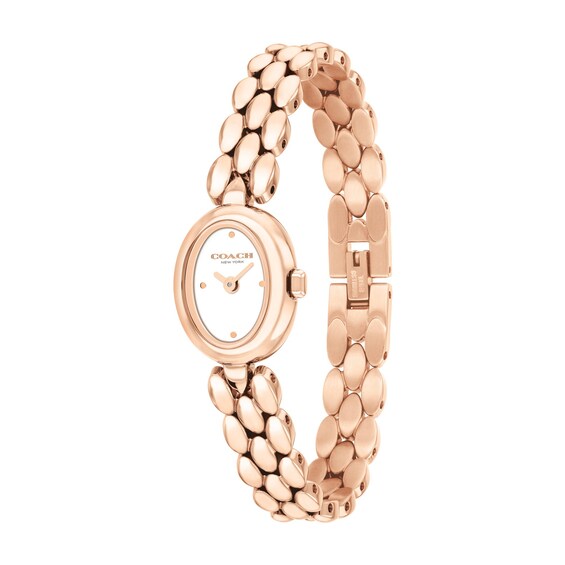 Ladies' Coach Sammy Rose-Tone IP Stainless Steel Watch with Ivory Dial (Model: 14504737)