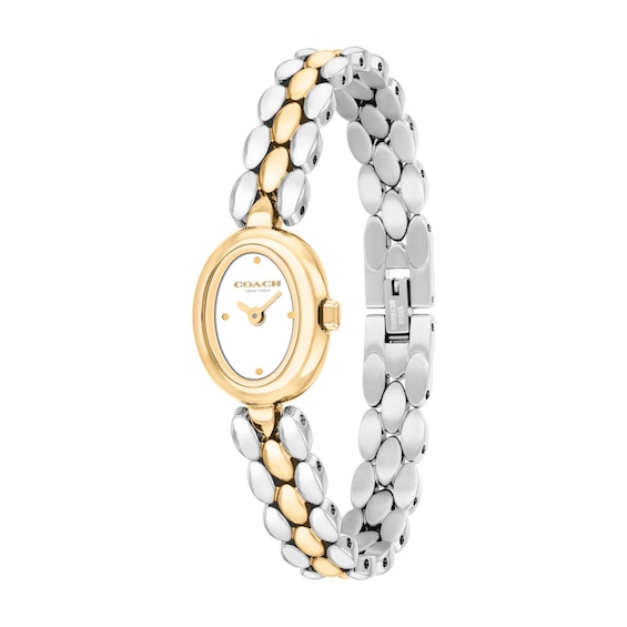 Ladies' Coach Sammy Two-Tone Stainless Steel Watch with Ivory Dial (Model: 14504738)