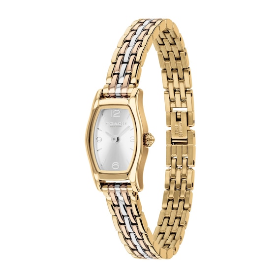 Ladies' Coach Greta Tri-Tone Stainless Steel Watch with Silver-Tone Dial (Model: 14504743)