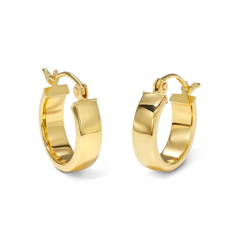 Main Image 1 of 12mm Square Tube Hoops in 10K Gold