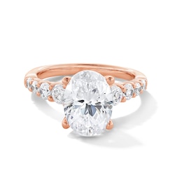 Classic Harmony 3-3/4 CT. T.W. Certified Oval Lab-Grown Diamond Engagement Ring in 14K Rose Gold (I/SI2)