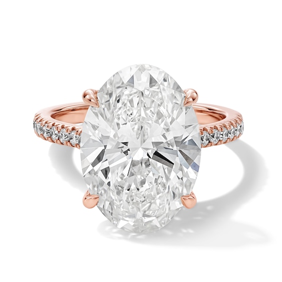 8-1/2 CT. T.w. Certified Oval Lab-Grown Diamond Engagement Ring in 14K Rose Gold (F/Vs2)