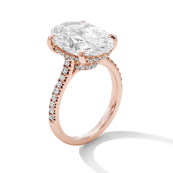 8-1/2 CT. T.w. Certified Oval Lab-Grown Diamond Engagement Ring in 14K Rose Gold (F/Vs2)