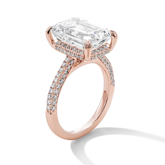 8-3/4 CT. T.w. Certified Emerald-Cut Lab-Grown Diamond Engagement Ring in 14K Rose Gold (F/Vs2)