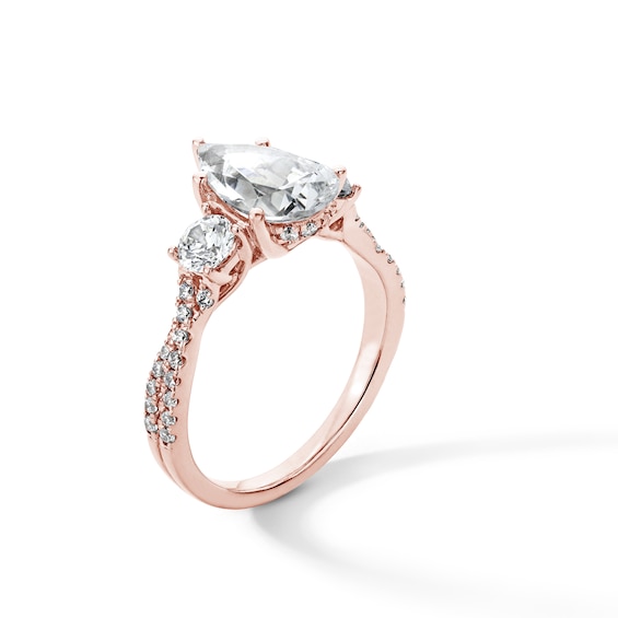 Classic Symphony 2-3/4 CT. T.w. Certified Pear-Shaped Lab-Grown Diamond Engagement Ring in 14K Rose Gold (F/Si2)