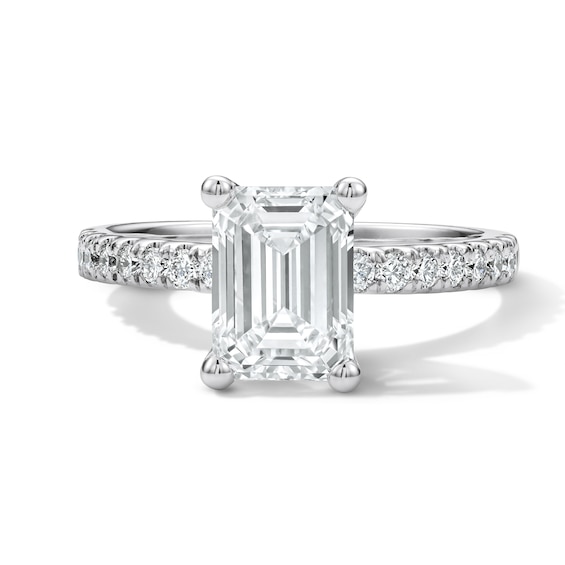 Classic Heirloom 2-1/4 CT. T.W. Certified Emerald-Cut Lab-Grown Diamond Engagement Ring in Platinum (F/VS2)