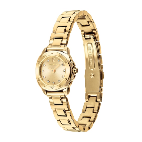 Ladies' Coach Kitt Gold-Tone IP Stainless Steel Watch with Gold-Tone Dial and Crystal Accents (14504728)