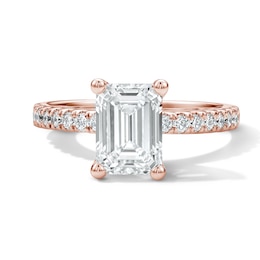 Classic Heirloom 2.23 CT. T.W. Certified Emerald-Cut Lab-Grown Diamond Engagement Ring in 14K Rose Gold (F/VS2)