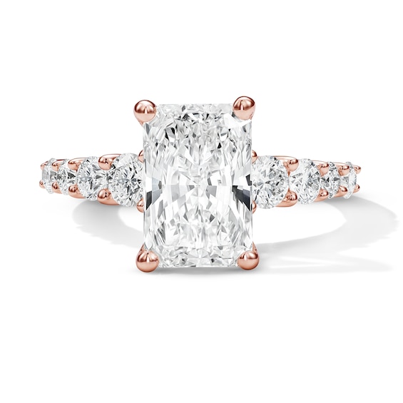 Classic Heirloom 3-3/4 CT. T.w. Certified Radiant-Cut Lab-Grown Diamond Engagement Ring in 14K Rose Gold (F/Vs2)