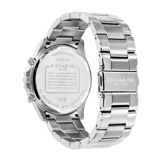 Men's Coach Oliver Stainless Steel Chronograph Watch with Navy Blue Dial (14602776)