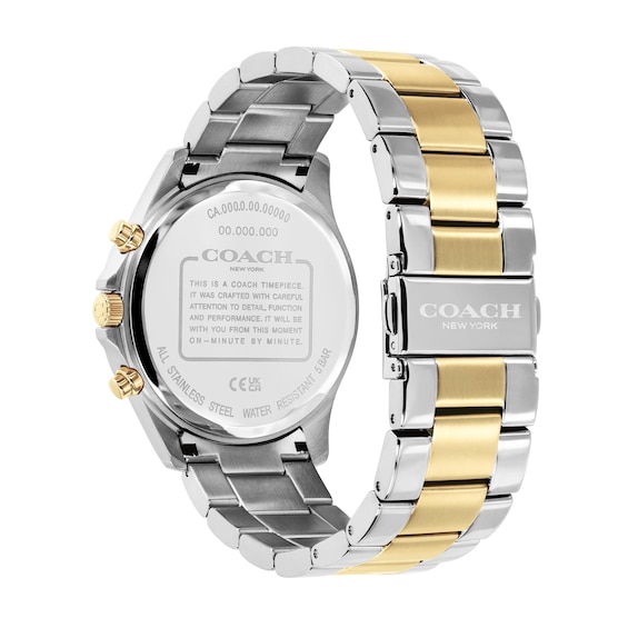 Men's Coach Oliver Two-Tone Stainless Steel Chronograph Watch with Gray Dial (14602777)