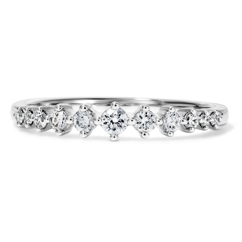 Main Image 1 of 1/4 CT. T.W. Certified Lab-Grown Diamond Graduated Ring in 10K White Gold (F/VS2)