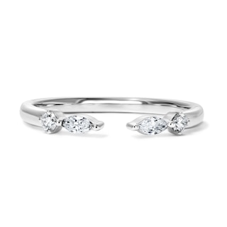 1/5 CT. T.W. Certified Marquise-Cut Lab-Grown Diamond Open Ring in 10K White Gold (F/VS2)