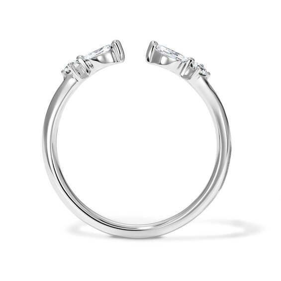 1/5 CT. T.w. Certified Marquise-Cut Lab-Grown Diamond Open Ring in 10K White Gold (F/Vs2)