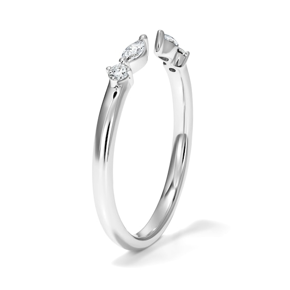 1/5 CT. T.w. Certified Marquise-Cut Lab-Grown Diamond Open Ring in 10K White Gold (F/Vs2)