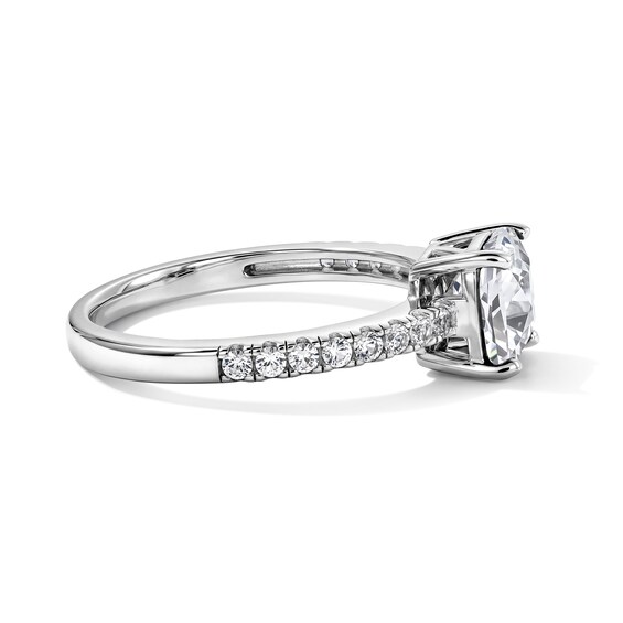 Cushion-Cut White Lab-Created Sapphire Necklace, Stud Earrings, and Ring Set in Sterling Silver